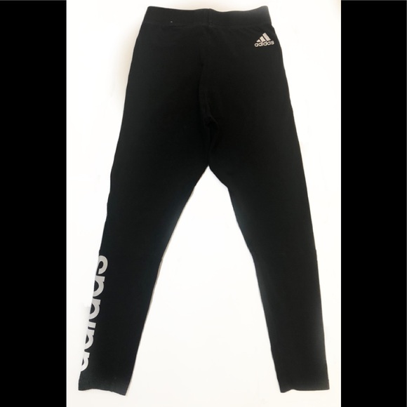 Adidas Black Linear Logo Leggings - Picture 3 of 5